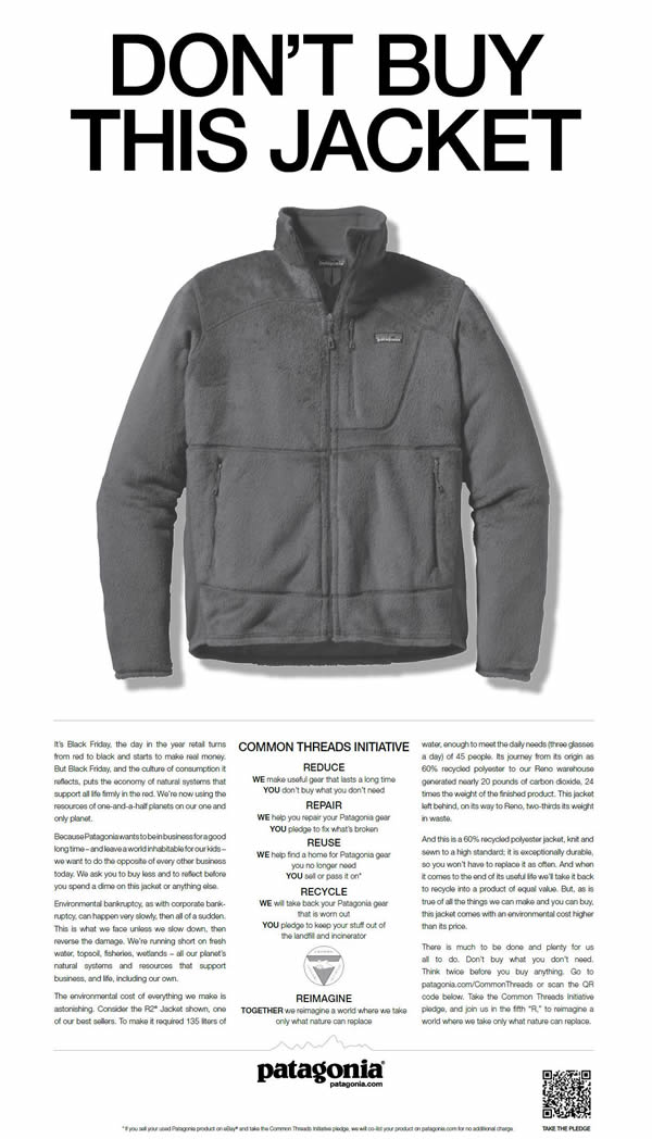 Patagonia 'Don't Buy This Jacket' Ad