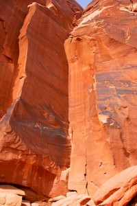 The red rock of Tusher Canyon